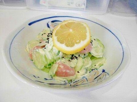 魚肉ソーセージの　ぷりっと　サラダ